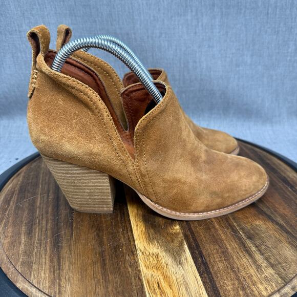 Jeffrey Campbell Booties Women's 10 Brown Suede Rosalee Ankle Block Heel Boots - Picture 1 of 7